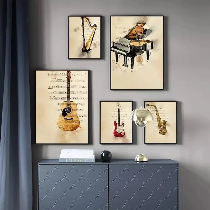 Picture Of Musical Instrument - Quadro su Tela con Stampa Stile